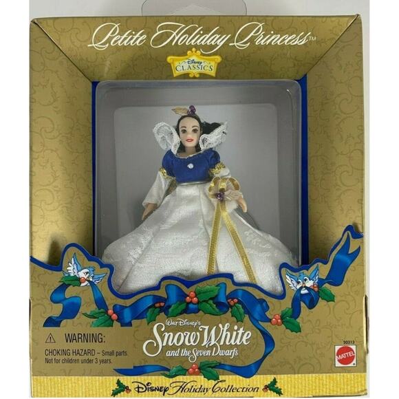 Disney Petite Holiday Princess SNOW WHITE MINI Barbie DOLL Jingle Bell Ornament! - Picture 4 of 4